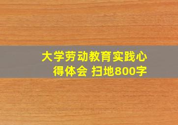 大学劳动教育实践心得体会 扫地800字